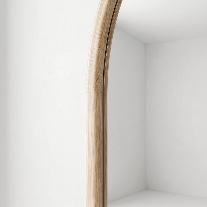 ESPEJO DECORATIVO EN ARCO DE CUERPO ENTERO DE MADERA ABEDUL NATURAL 190X110 CM - 9