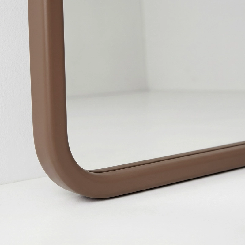 ESPEJO DECORATIVO EN ARCO DE CUERPO ENTERO DE MADERA NOGAL NATURAL 190X110 CM - 8