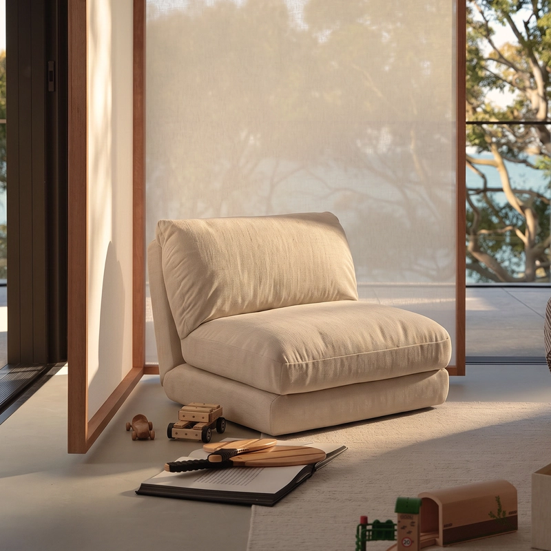SOFA CAMA PLEGABLE CREMA - 1