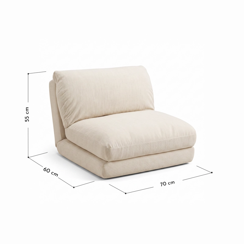 SOFA CAMA PLEGABLE CREMA - 3