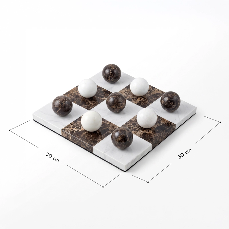 TABLERO DE MARMOL TRES EN RAYA 30CM JUEGO DECORATIVO ELEGANTE ESTILO MODERNO - 3