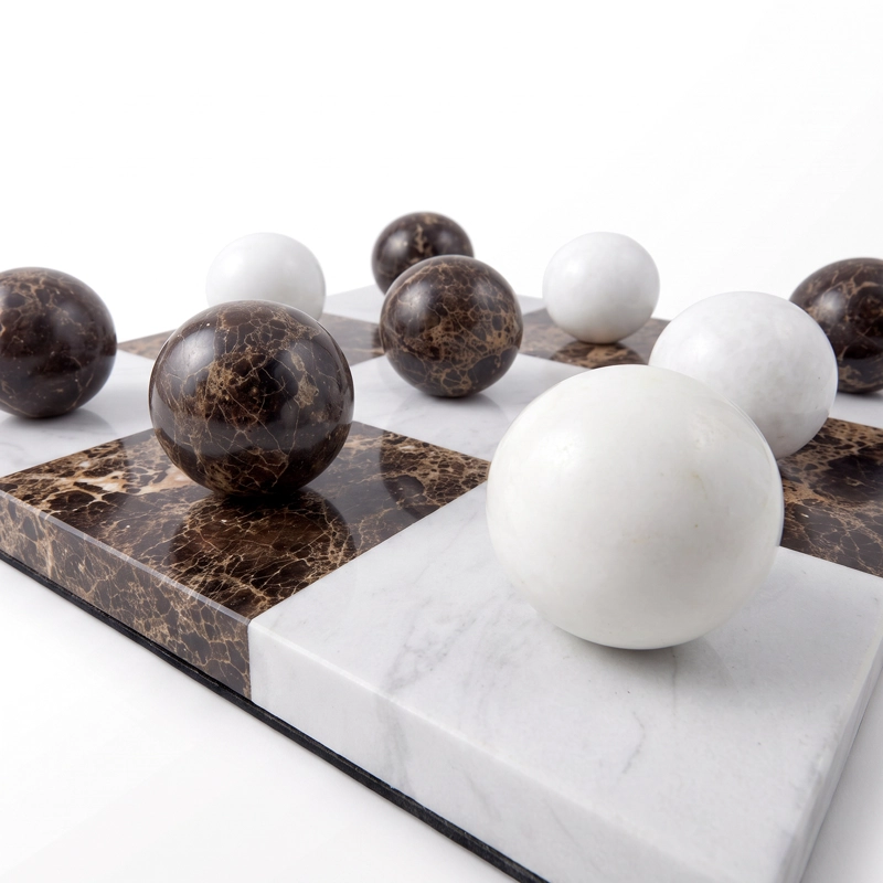 TABLERO DE MARMOL TRES EN RAYA 30CM JUEGO DECORATIVO ELEGANTE ESTILO MODERNO - 8