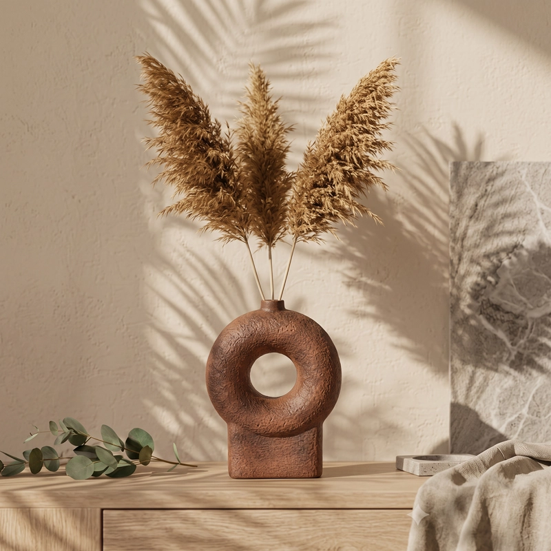 JARRON DECORATIVO FLORERO COFFEE ESTILO NORDICO JAPANDI MINIMALISTA - 1