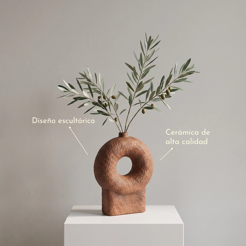 JARRON DECORATIVO FLORERO COFFEE ESTILO NORDICO JAPANDI MINIMALISTA - 4