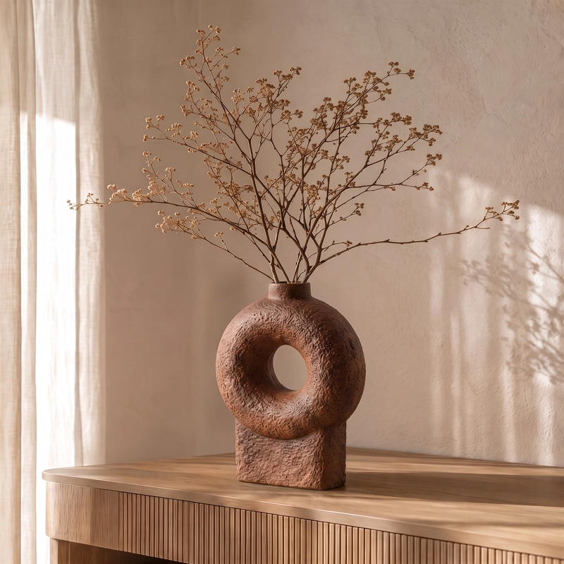 JARRON DECORATIVO FLORERO COFFEE ESTILO NORDICO JAPANDI MINIMALISTA - 5