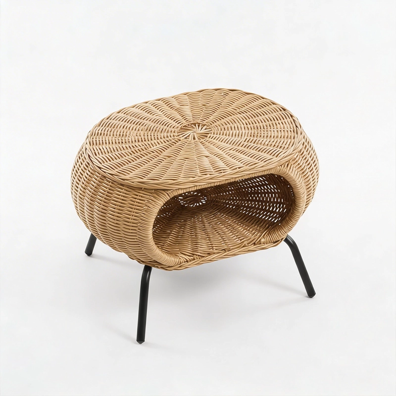 MESA OTOMANA APOYAPIE S EN RATTAN ESTILO MINIMALISTA PARA LIVING - 7