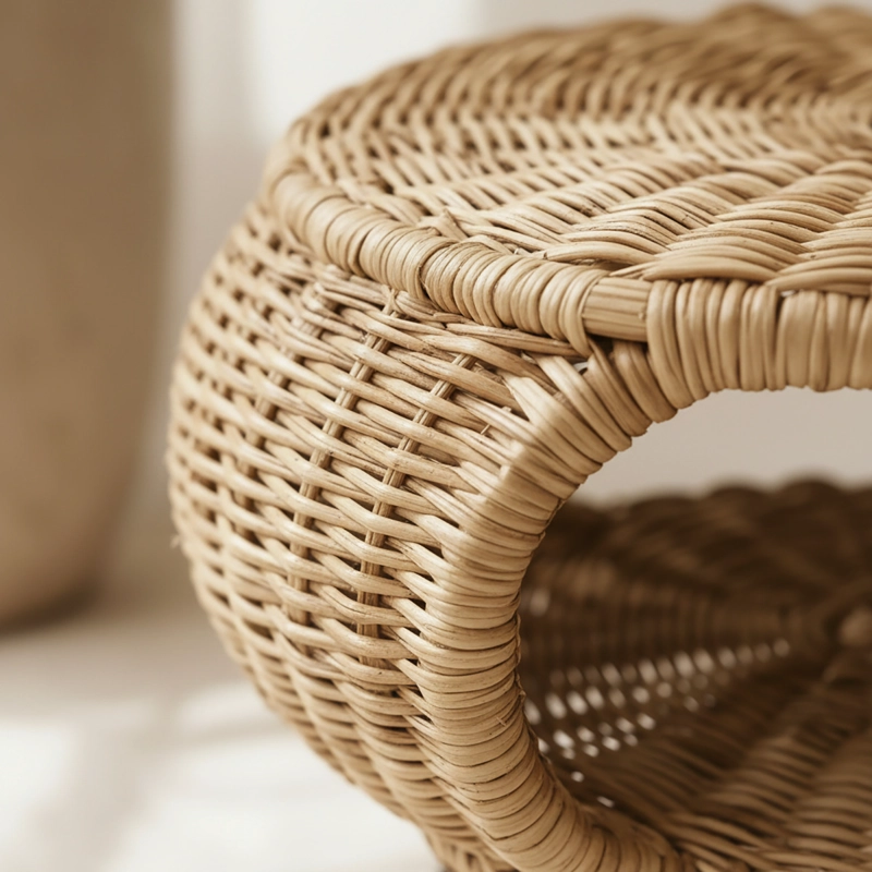 MESA OTOMANA APOYAPIE S EN RATTAN ESTILO MINIMALISTA PARA LIVING - 9