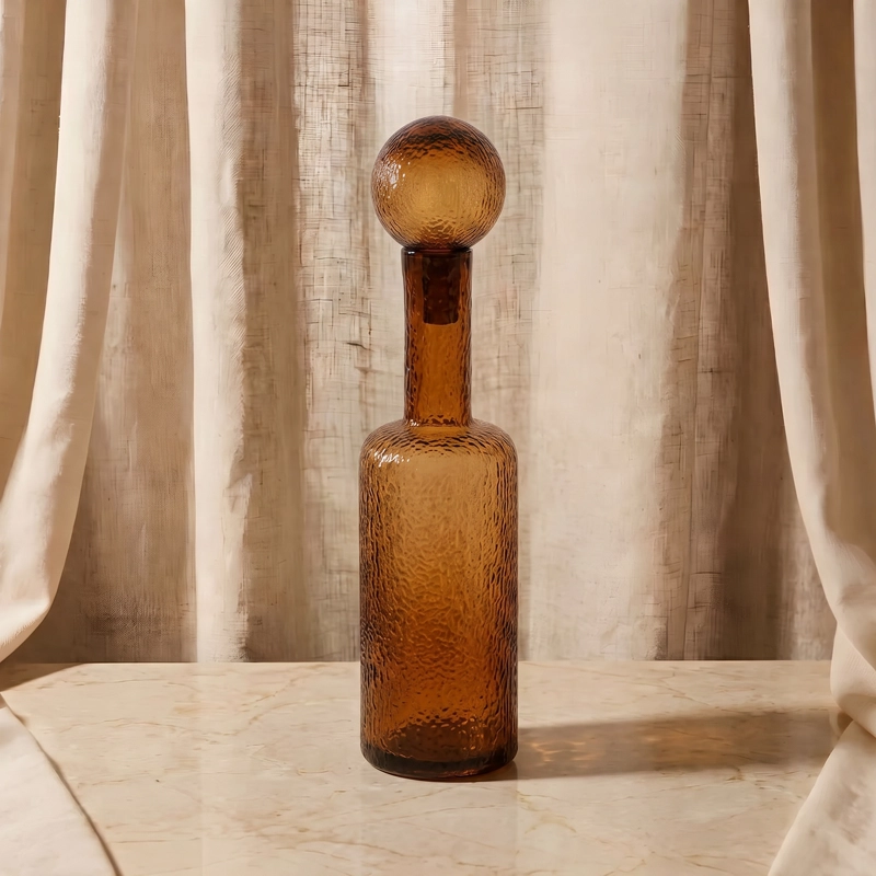 BOTELLA FLORERO DE VIDRIO AMBAR FORMATO 50 CM - 5