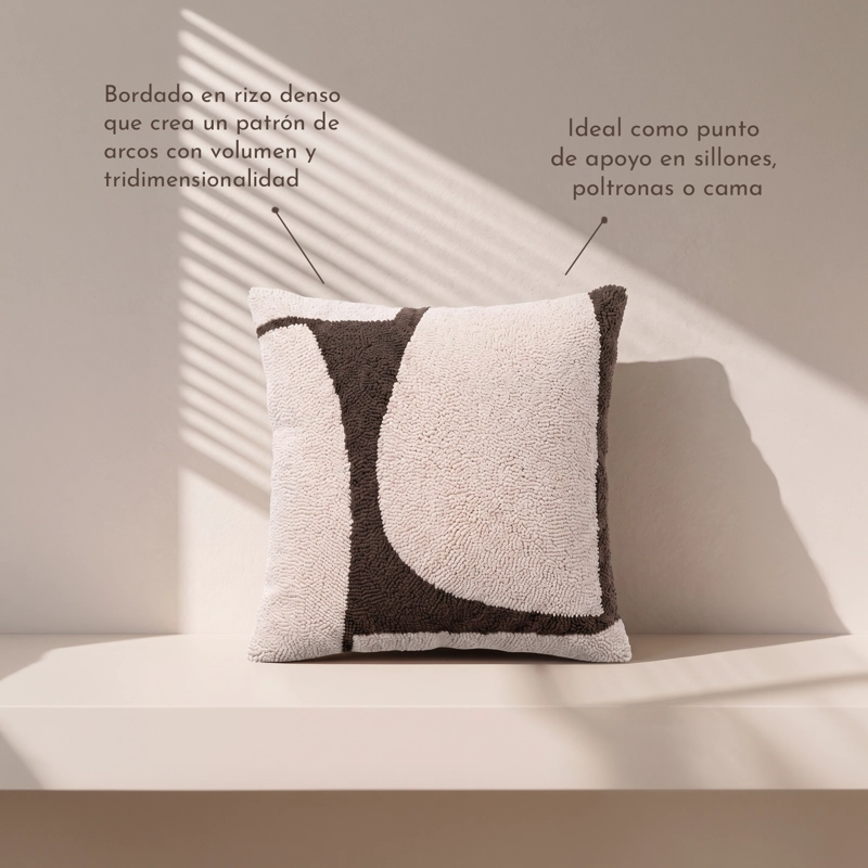 COJIN DECORATIVO CUADRADO TEXTURIZADO MOKA 45X45 CM - 4