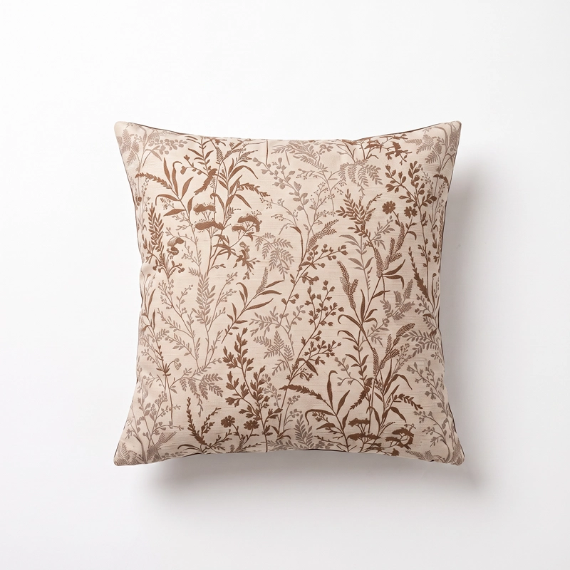 COJIN BOTANICO JACQUARD BEIGE ESTILO NORDICO ORGANIC WARM CLASSIC ELEGANT - 2