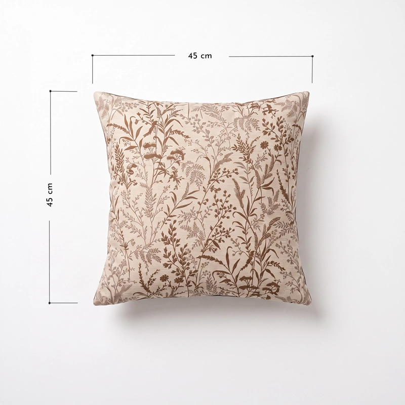 COJIN BOTANICO JACQUARD BEIGE ESTILO NORDICO ORGANIC WARM CLASSIC ELEGANT - 3