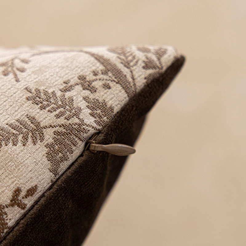 COJIN BOTANICO JACQUARD BEIGE ESTILO NORDICO ORGANIC WARM CLASSIC ELEGANT - 9