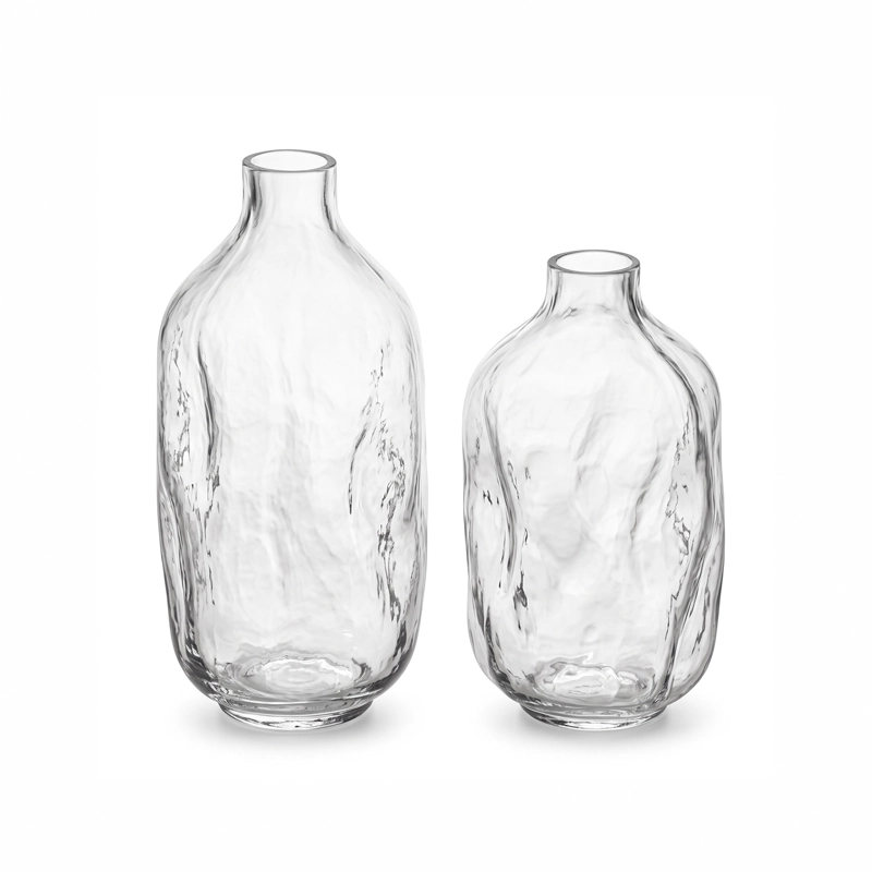 SET DE 2 FLOREROS DECORATIVOS CON MARCO WAVY TAMAÑOS M Y L PARA LIVING - 2