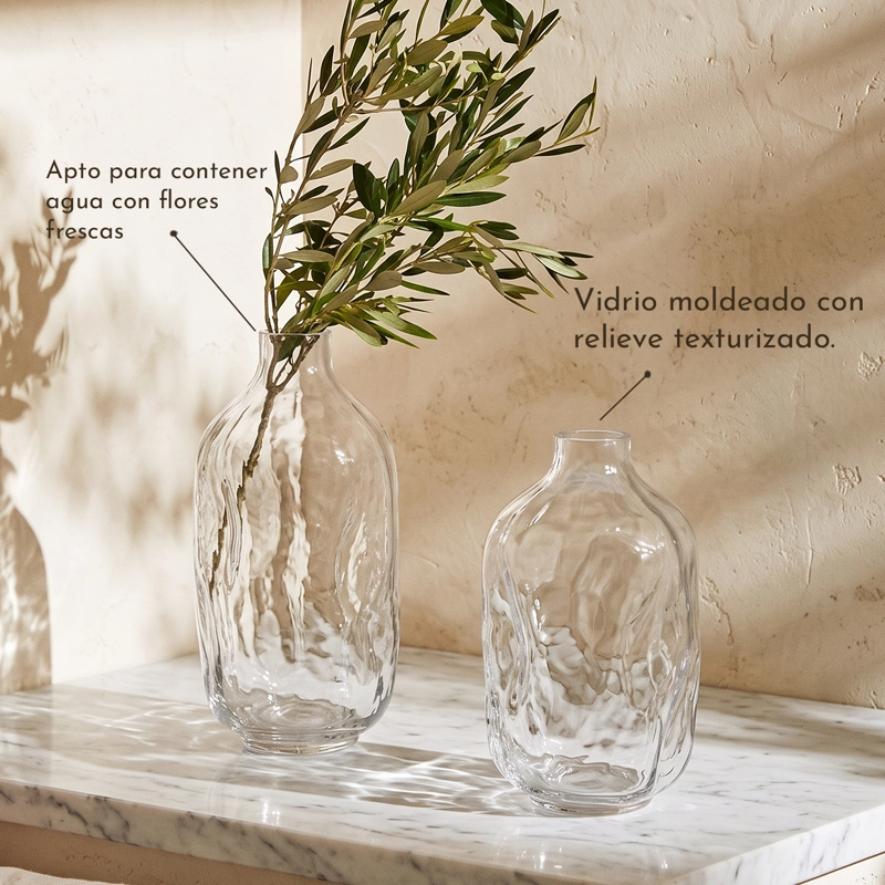 SET DE 2 FLOREROS DECORATIVOS CON MARCO WAVY TAMAÑOS M Y L PARA LIVING - 5