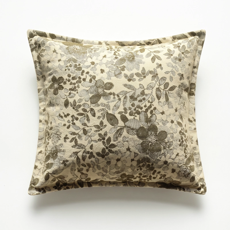 COJIN FLORAL JACQUARD VERDE ESTILO BOTANICO NORDICO SPRING ELEGANTE - 2