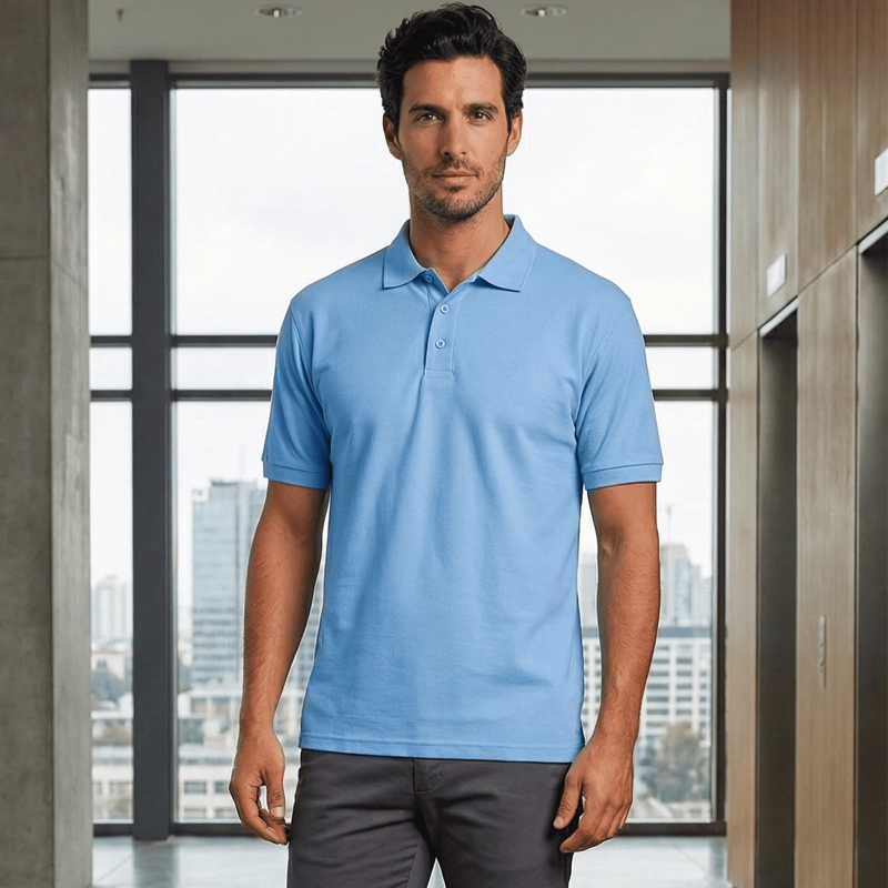 POLERA PIQUE  MANGA CORTA PREMIUM 60/40 IDEAL PARA BORDAR - 7