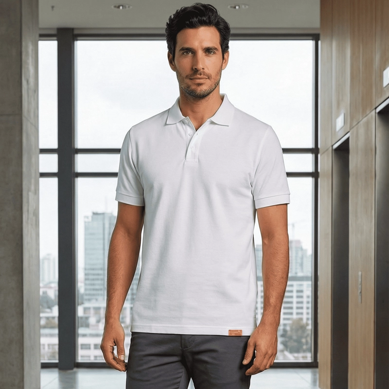 POLERA PIQUE  MANGA CORTA PREMIUM 60/40 IDEAL PARA BORDAR - 3