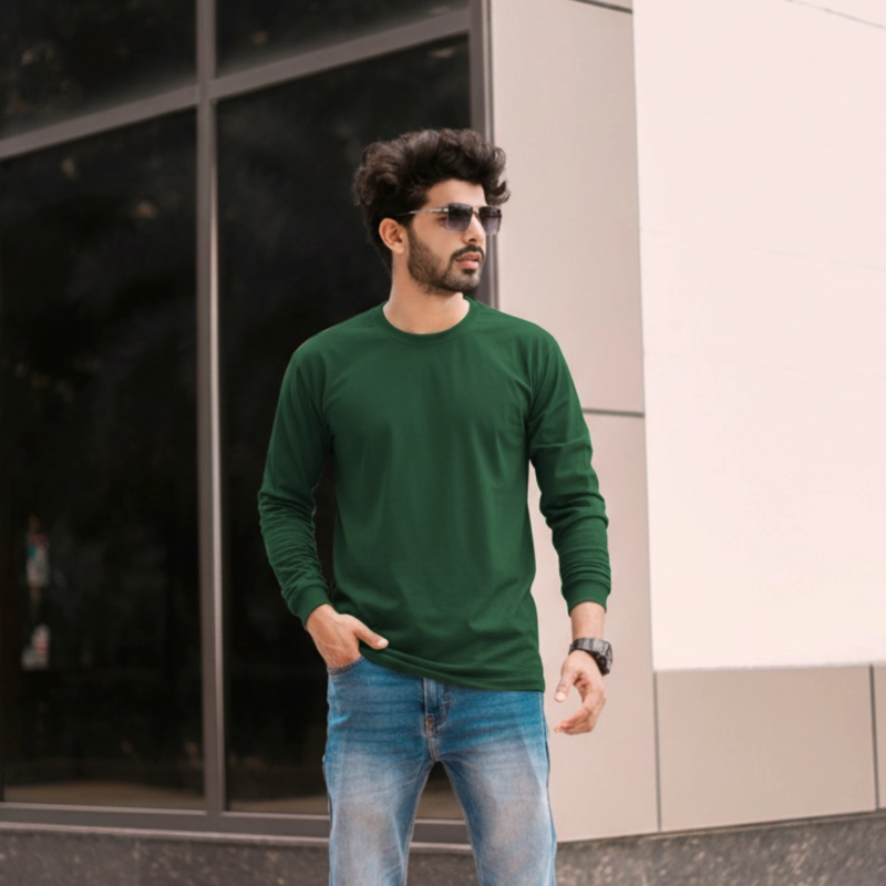 Polera Algodón Manga Larga Cuello Redondo UV Antipilling - 8