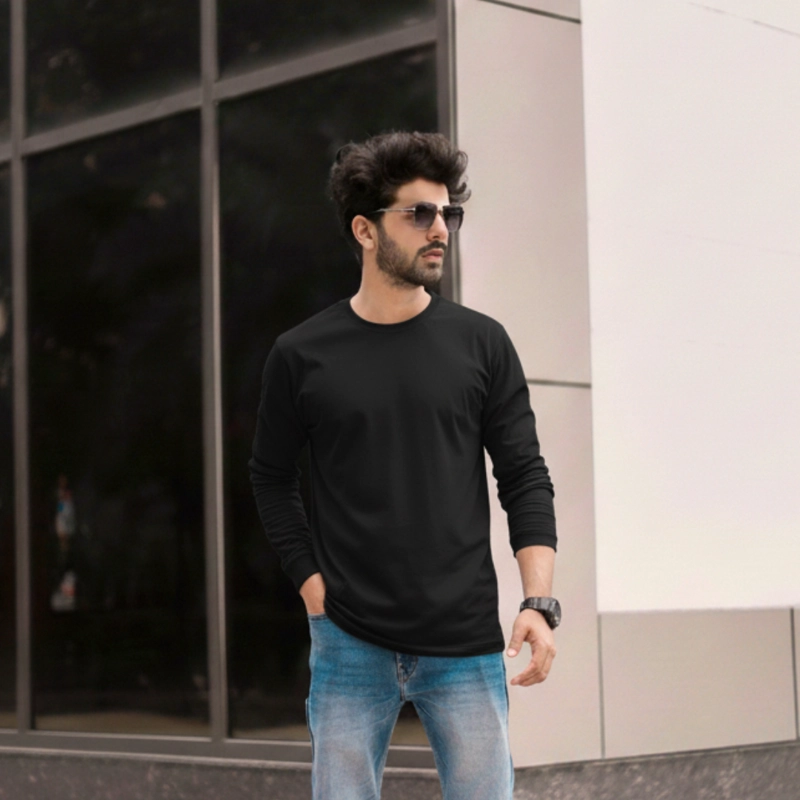 Polera Algodón Manga Larga Cuello Redondo UV Antipilling - 8