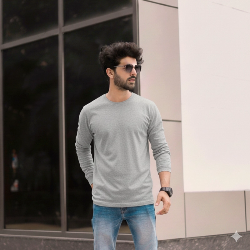 Polera Algodón Manga Larga Cuello Redondo UV Antipilling - 8