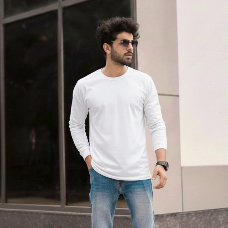 Polera Algodón Manga Larga Cuello Redondo UV Antipilling - 8