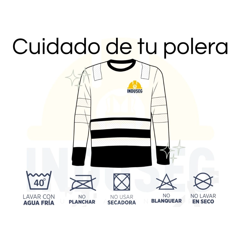 Polera alta Visibilidad Bicolor Reflectante ML Cuello Redondo - 7