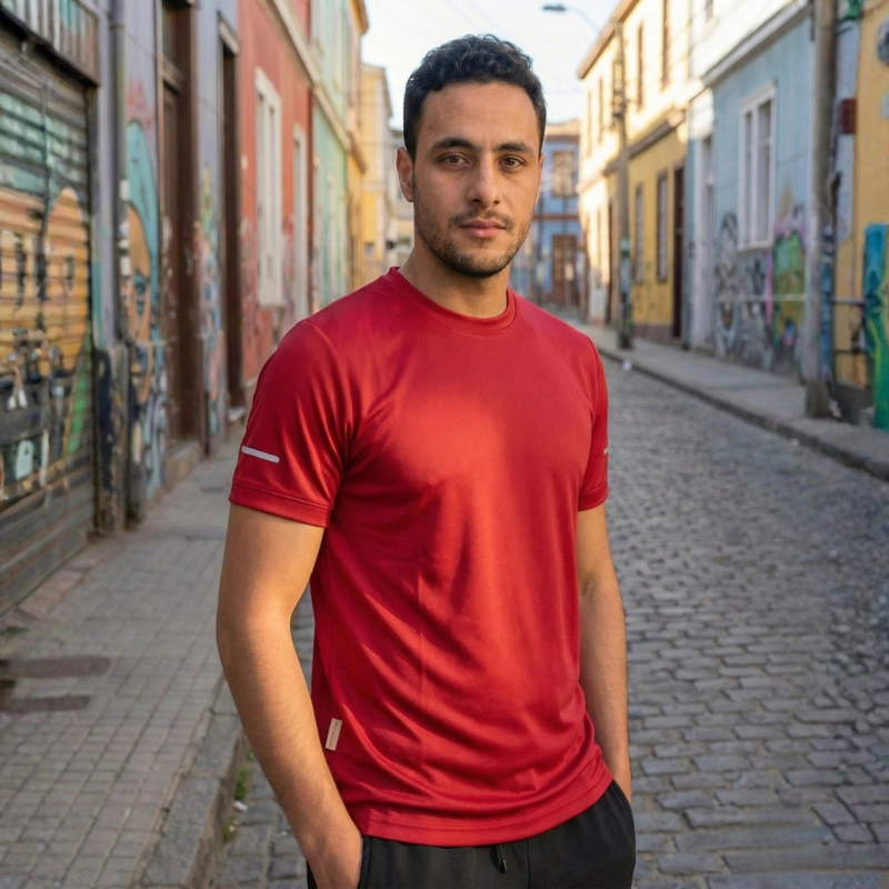 Polera Secado Rápido Hombre M/corta antibacterial reflectiva - 1