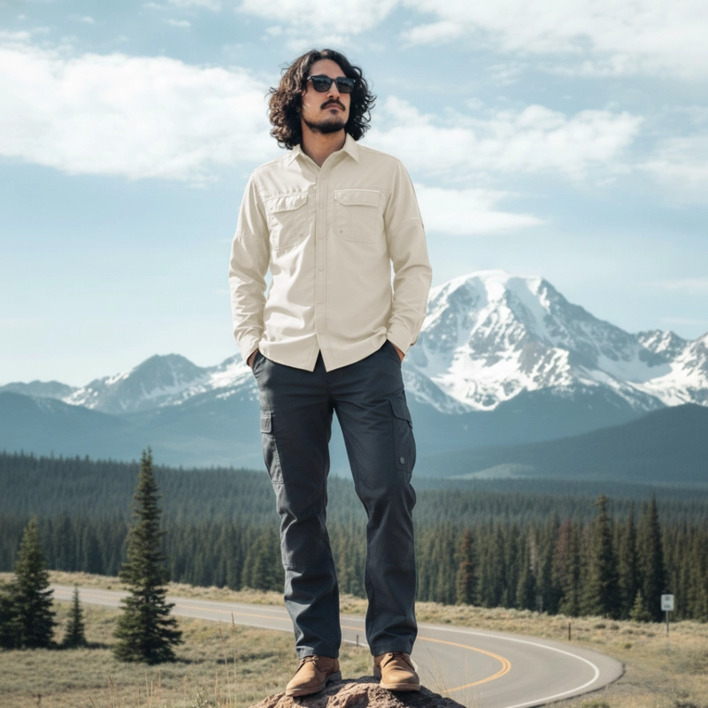 Camisa Outdoor Trekking Hombre Ripstop Proteccion Uv+50 Beige XL