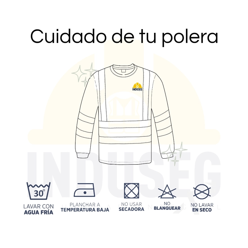 Polera Dry Fit Reflectante Manga Larga Hombre UPF50+ Trabajo - 3