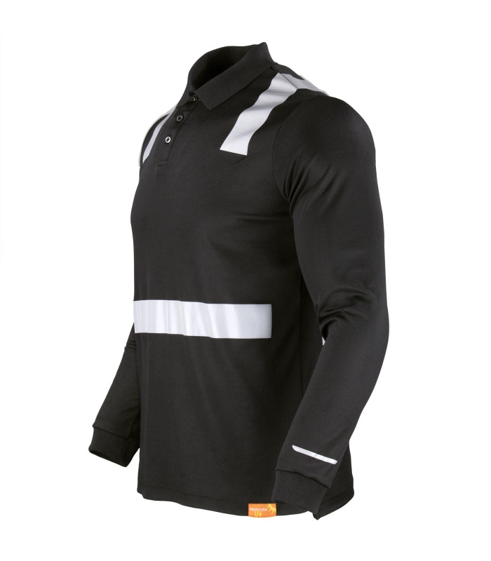 Polera Polo Manga Larga Reflectante Híbrida Cuello Piqué - 3