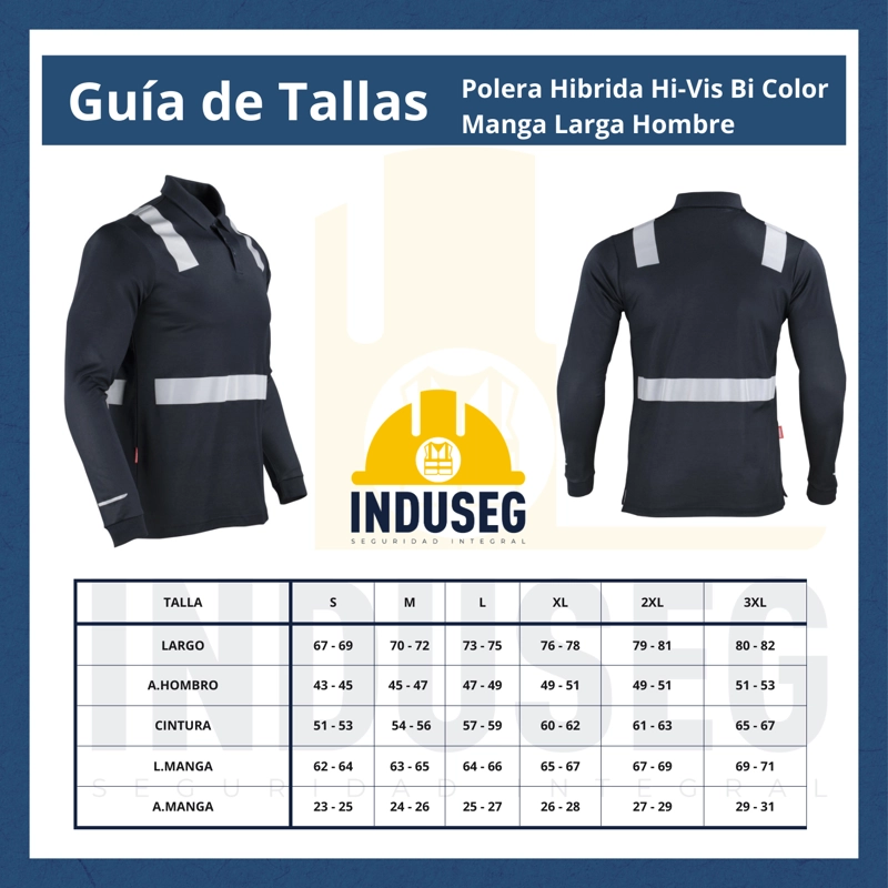 Polera Polo Manga Larga Reflectante Híbrida Cuello Piqué - 7