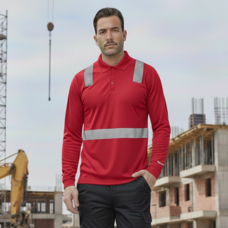 Polera Polo Manga Larga Reflectante Híbrida Cuello Piqué - 1