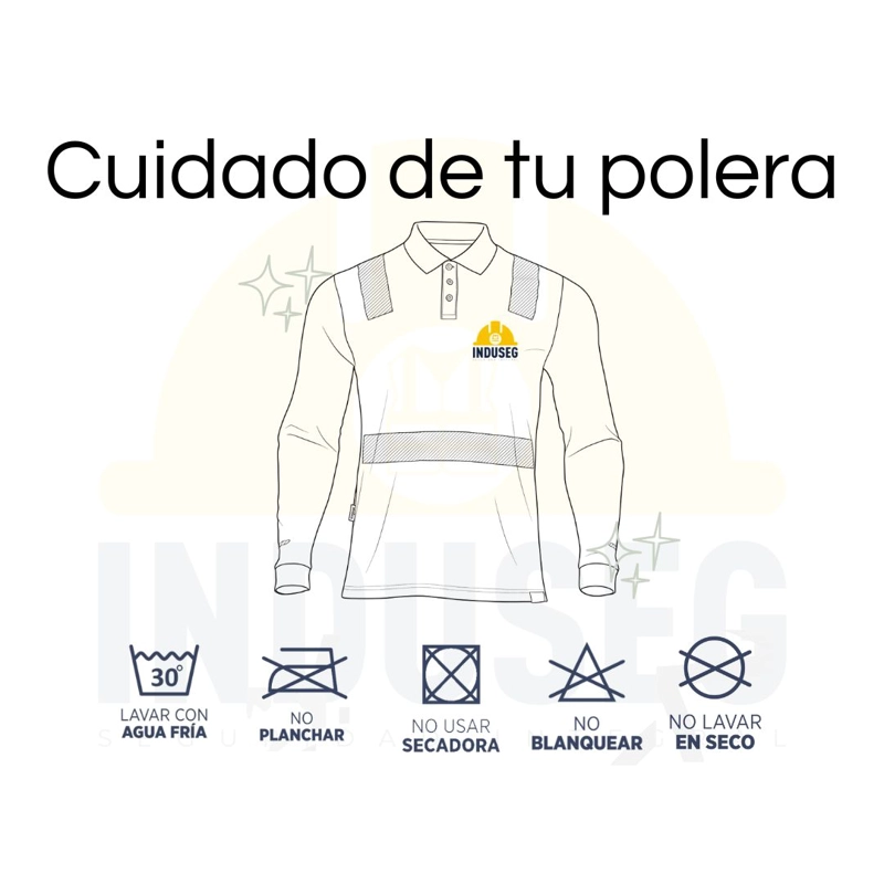 Polera Polo Manga Larga Reflectante Híbrida Cuello Piqué - 5