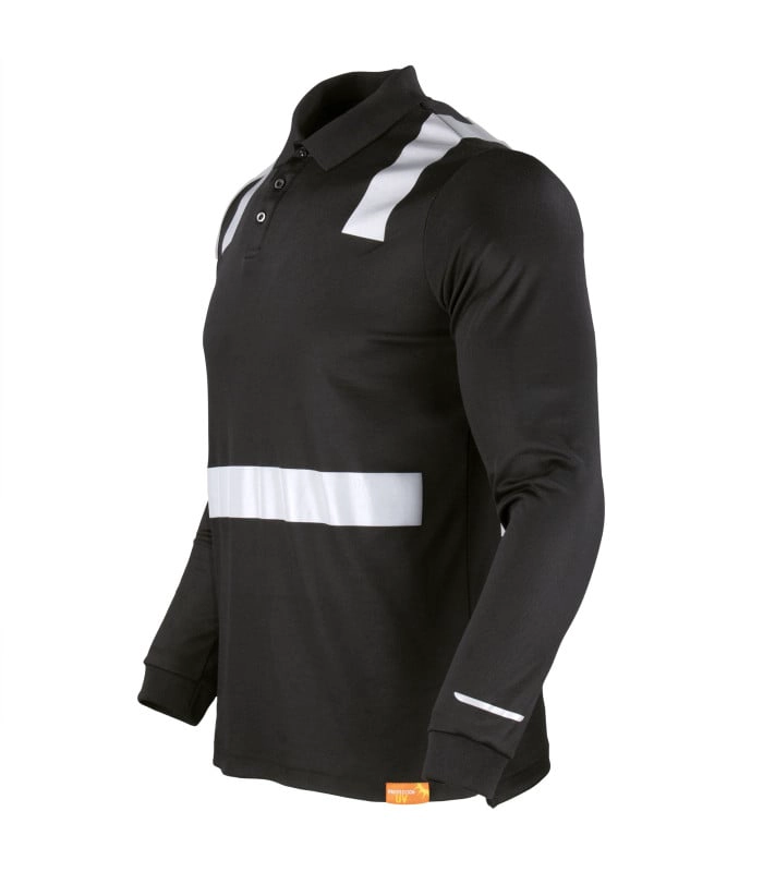 Polera Polo Manga Larga Reflectante Híbrida Cuello Piqué - 3