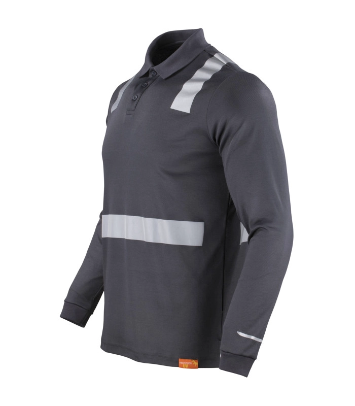 Polera Polo Manga Larga Reflectante Híbrida Cuello Piqué - 3