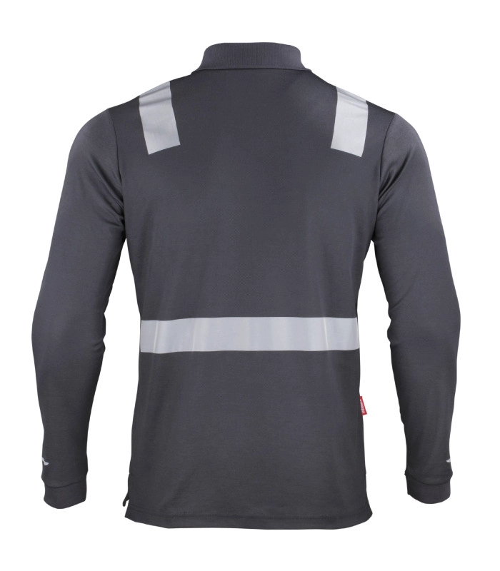 Polera Polo Manga Larga Reflectante Híbrida Cuello Piqué - 4