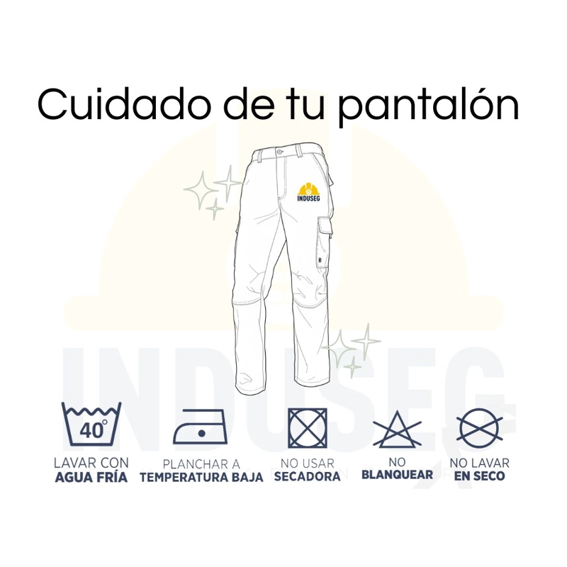 Pantalón de trabajo cargo gabardina cintura elásticada - 4