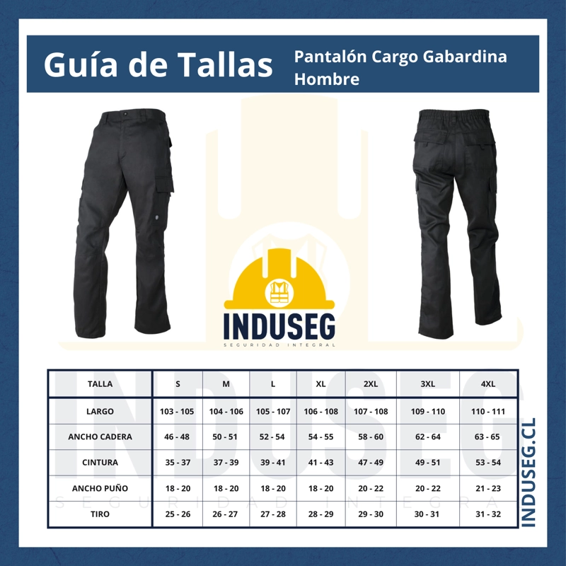 Pantalón de trabajo cargo gabardina cintura elásticada - 5