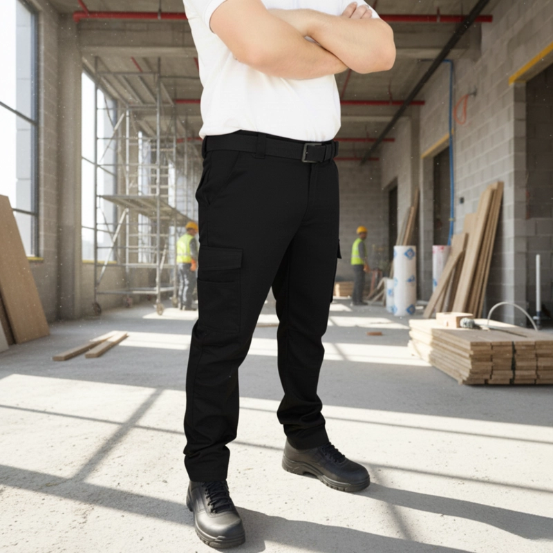 Pantalón de trabajo cargo gabardina cintura elásticada - 8