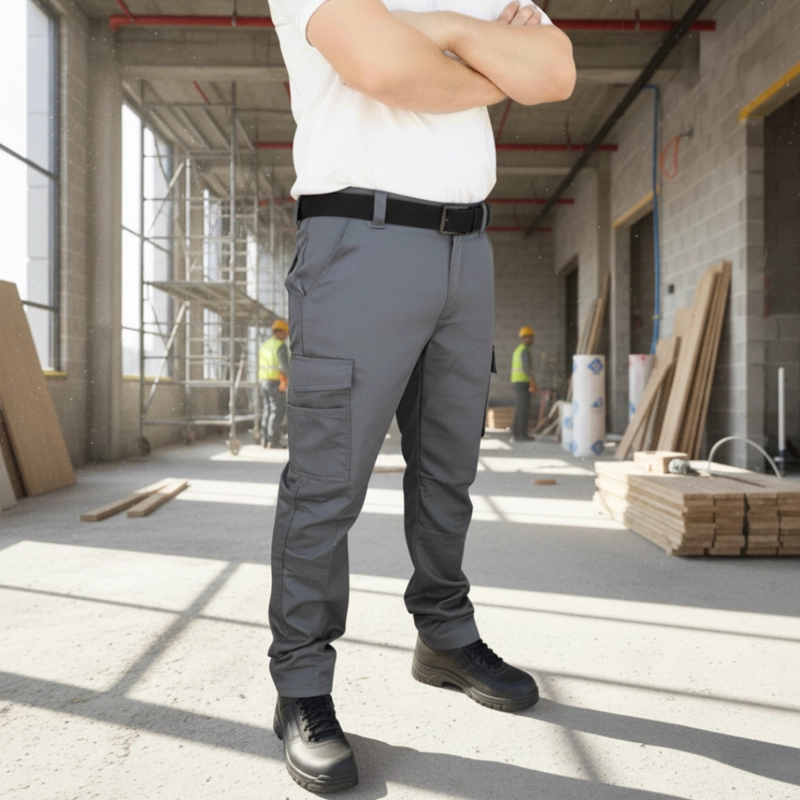 Pantalón de trabajo cargo gabardina cintura elásticada - 9
