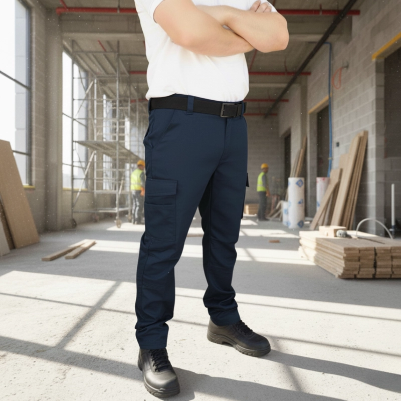 Pantalón de trabajo cargo gabardina cintura elásticada - 9