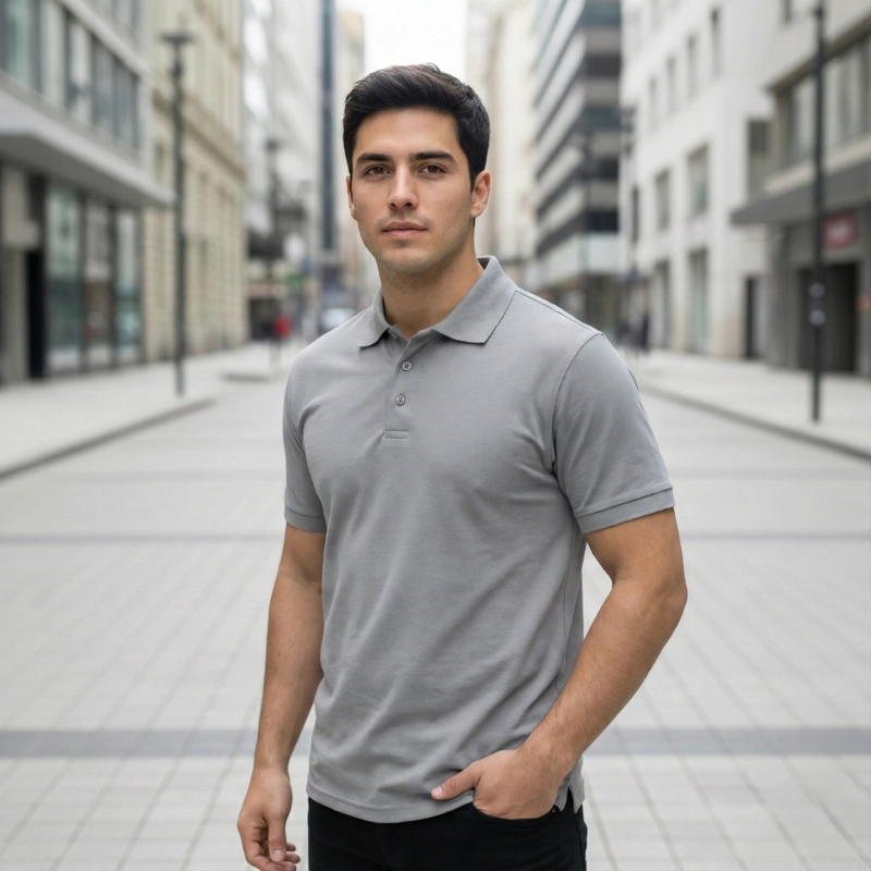 Polera Polo Outdoor DryFresh Smooth UV Hombre Manga Corta Gris S
