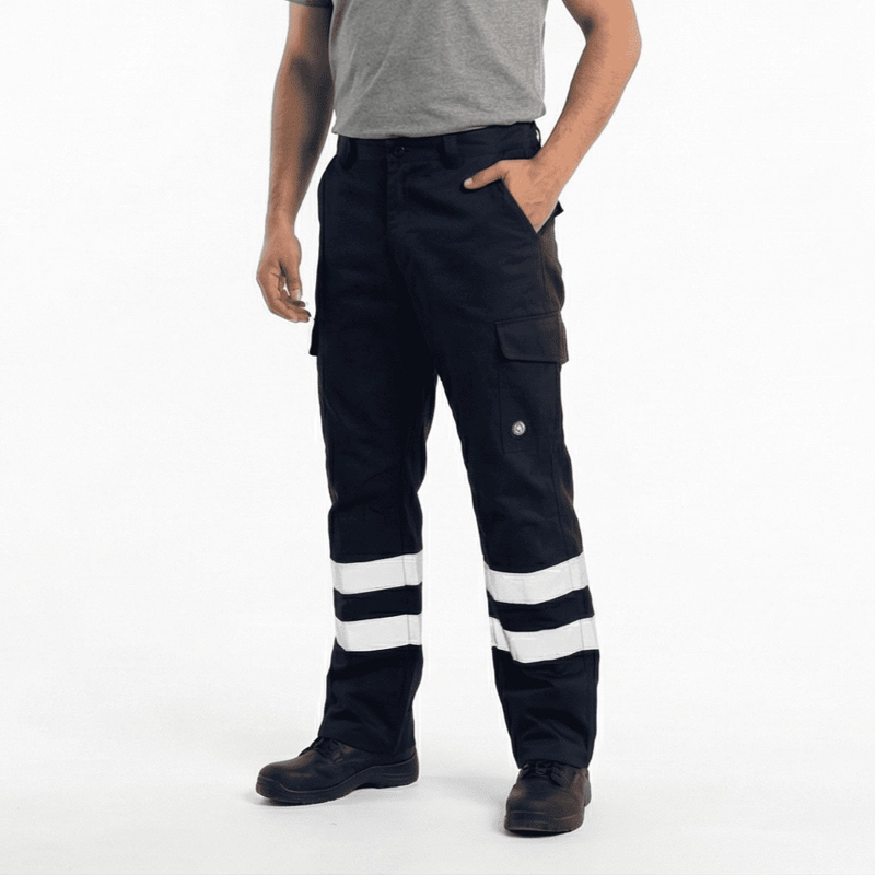 Pantalón Cargo Gabardina Con Cinta Reflectante Hombre - 1