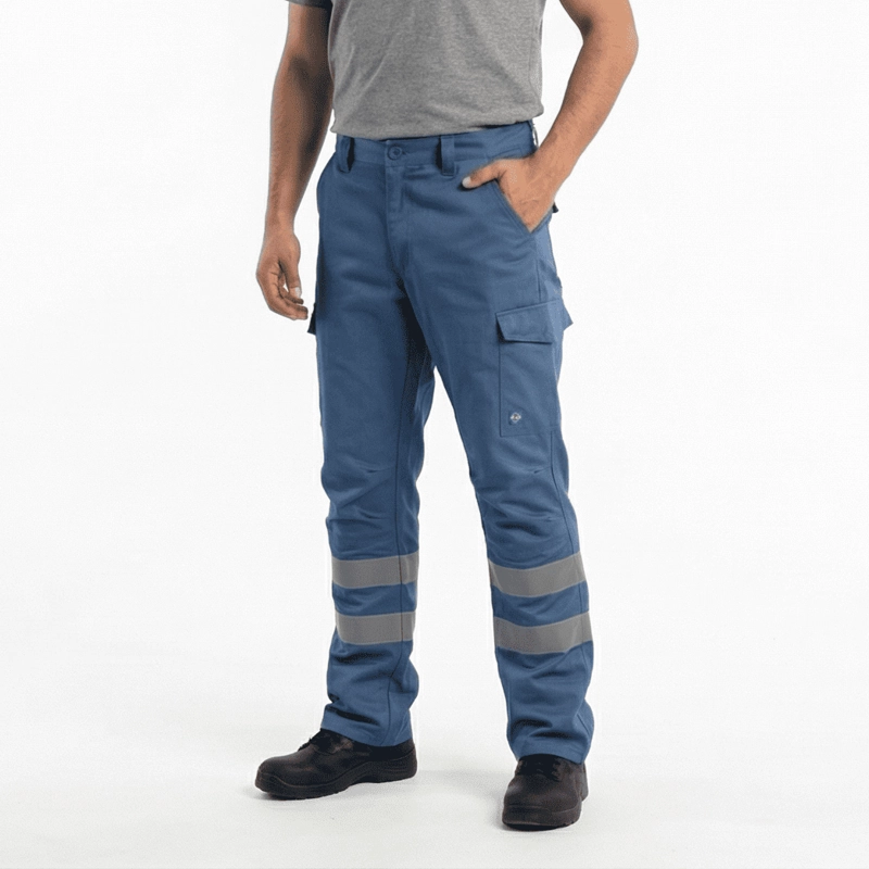 Pantalón Cargo Gabardina Con Cinta Reflectante Hombre - 1