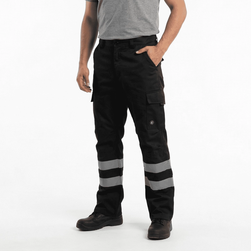 Pantalón Cargo Gabardina Con Cinta Reflectante Hombre - 1
