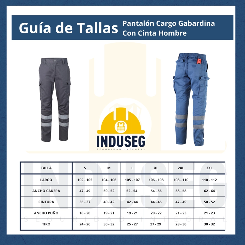 Pantalón Cargo Gabardina Con Cinta Reflectante Hombre - 6