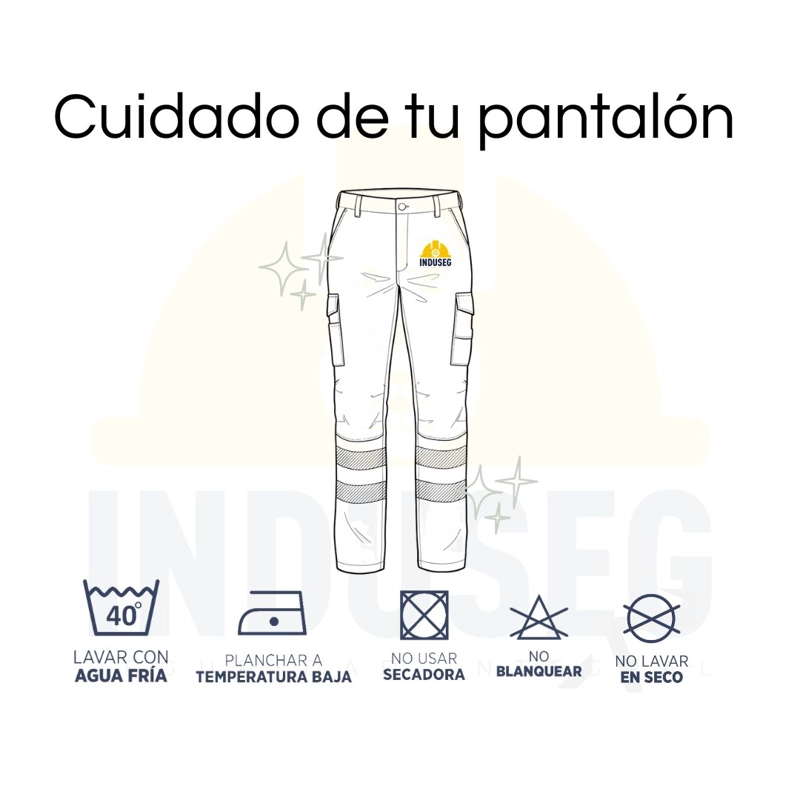 Pantalón Cargo Gabardina Con Cinta Reflectante Hombre - 7