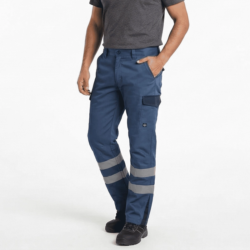 Pantalón Cargo Reflectante Bicolor Hombre Gabardina Trabajo - 1