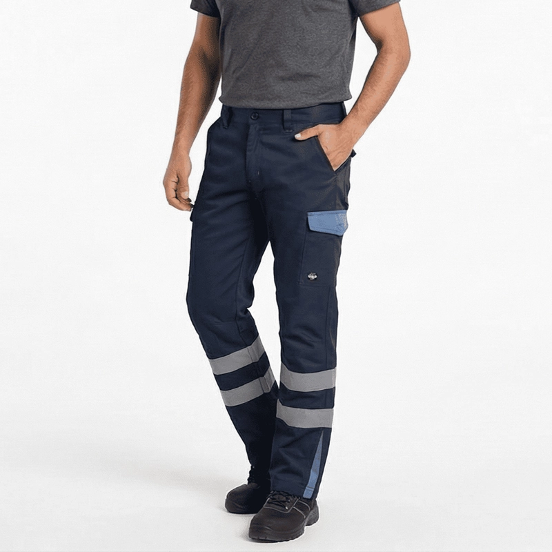 Pantalón Cargo Reflectante Bicolor Hombre Gabardina Trabajo - 1