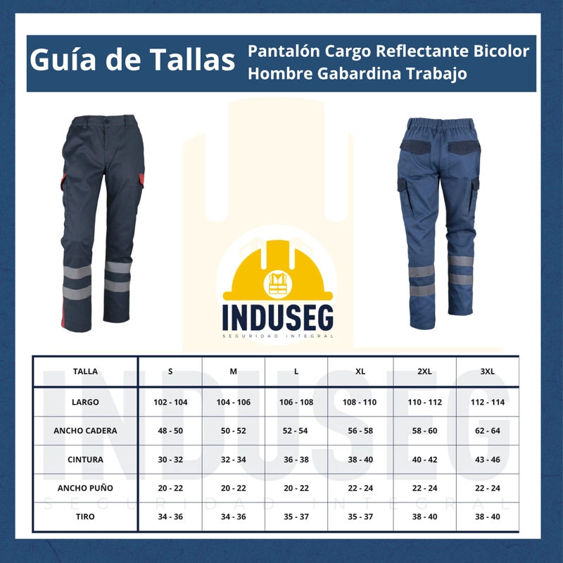 Pantalón Cargo Reflectante Bicolor Hombre Gabardina Trabajo - 5